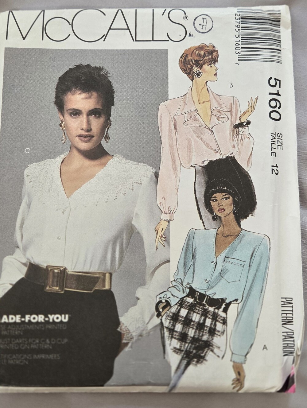 McCall's 5160 Misses' Blouses Sewing Pattern